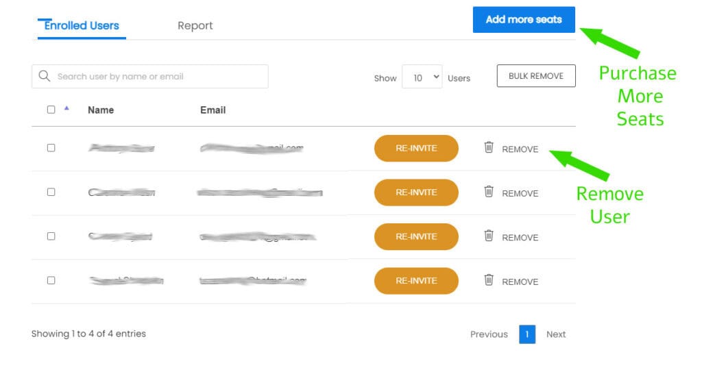 Screenshot of the National Wine School online platform with user management options.
